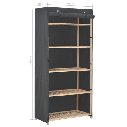 Armadio Grigio 79x40x170 cm in Tessuto - homemem39