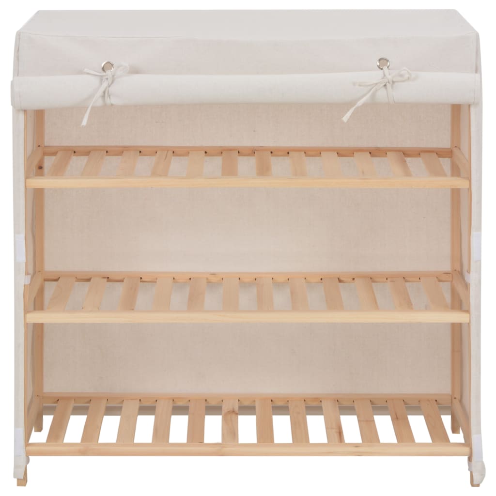 Scarpiera con Rivestimento Bianca 79x40x80 cm in Tessuto - homemem39