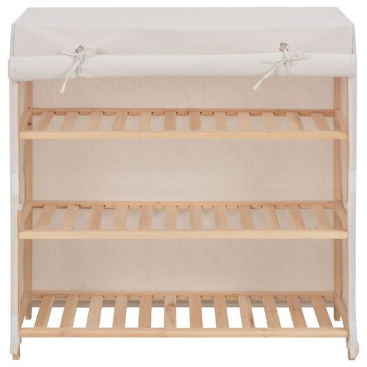 Scarpiera con Rivestimento Bianca 79x40x80 cm in Tessuto - homemem39