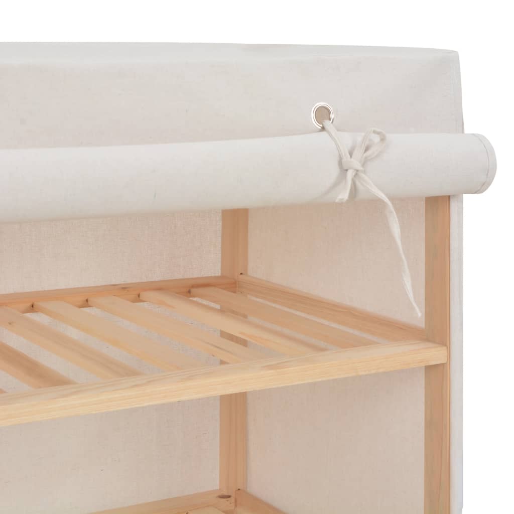 Scarpiera con Rivestimento Bianca 79x40x80 cm in Tessuto - homemem39