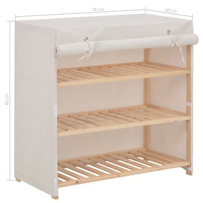 Scarpiera con Rivestimento Bianca 79x40x80 cm in Tessuto - homemem39
