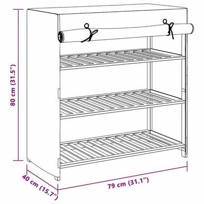 Scarpiera con Rivestimento Grigia 79x40x80 cm in Tessuto | homemem39