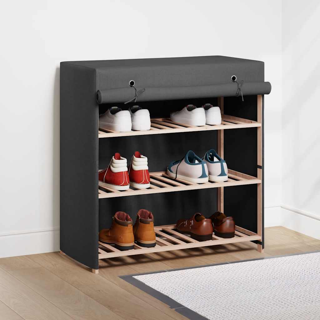 Scarpiera con Rivestimento Grigia 79x40x80 cm in Tessuto | homemem39
