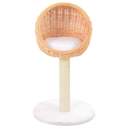 Albero per Gatti con Tiragraffi in Legno di Salice Naturale | homemem39