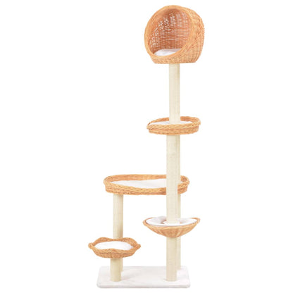 Albero per Gatti con Tiragraffi in Legno di Salice Naturale | homemem39