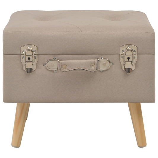 Sgabello con Contenitore 40 cm in Tessuto Beige - homemem39