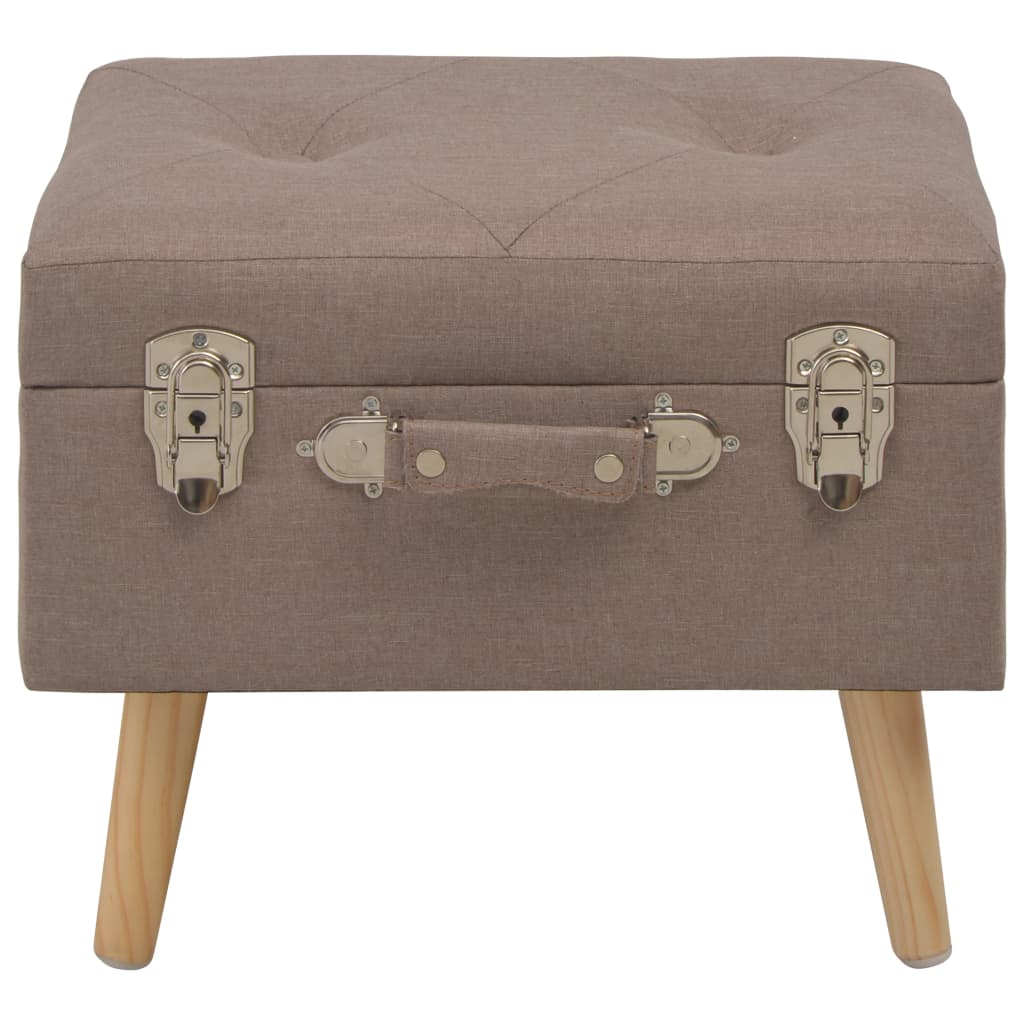 Sgabello con Contenitore 40 cm in Tessuto Marrone | homemem39