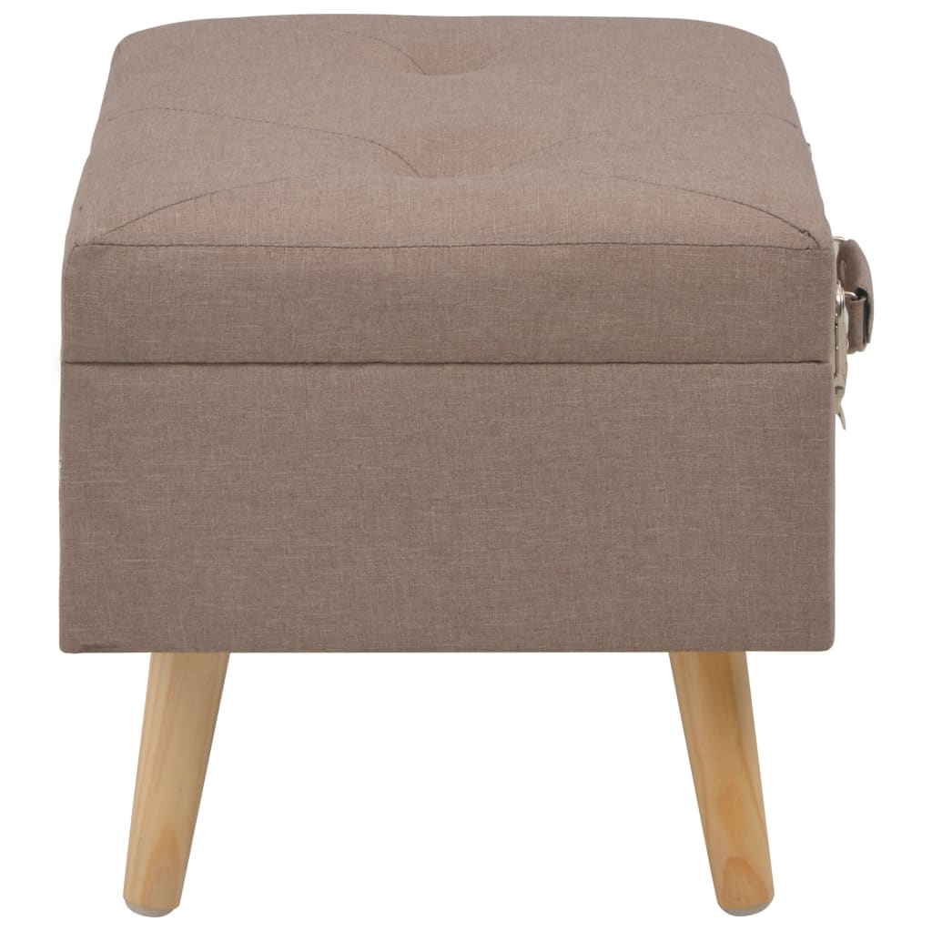 Sgabello con Contenitore 40 cm in Tessuto Marrone | homemem39