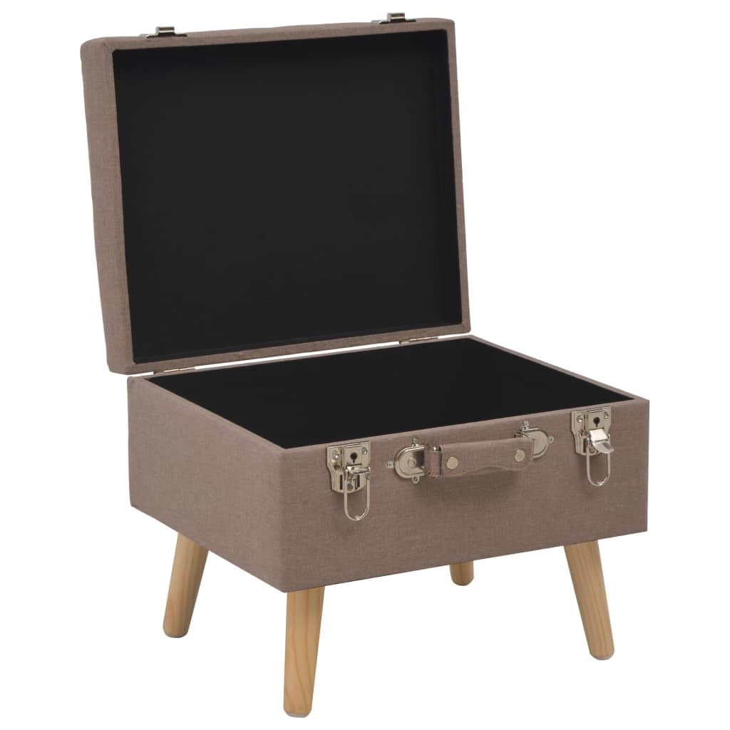 Sgabello con Contenitore 40 cm in Tessuto Marrone | homemem39