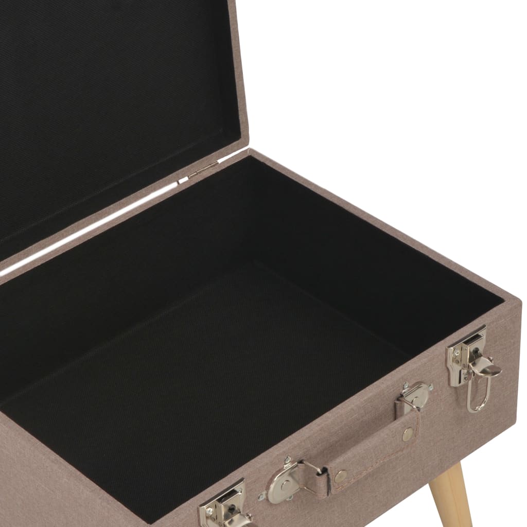 Sgabello con Contenitore 40 cm in Tessuto Marrone | homemem39