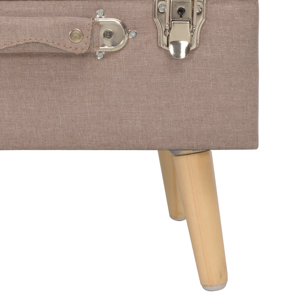 Sgabello con Contenitore 40 cm in Tessuto Marrone | homemem39