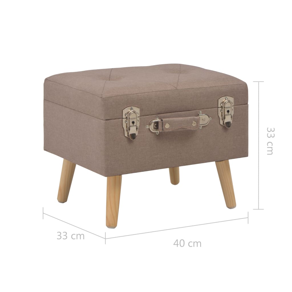 Sgabello con Contenitore 40 cm in Tessuto Marrone - homemem39
