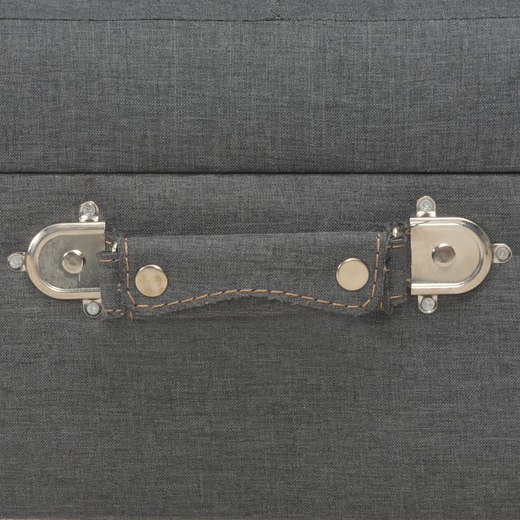 Sgabello con Contenitore 40 cm in Tessuto Grigio Scuro | homemem39