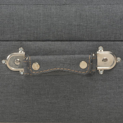 Sgabello con Contenitore 40 cm in Tessuto Grigio Scuro | homemem39