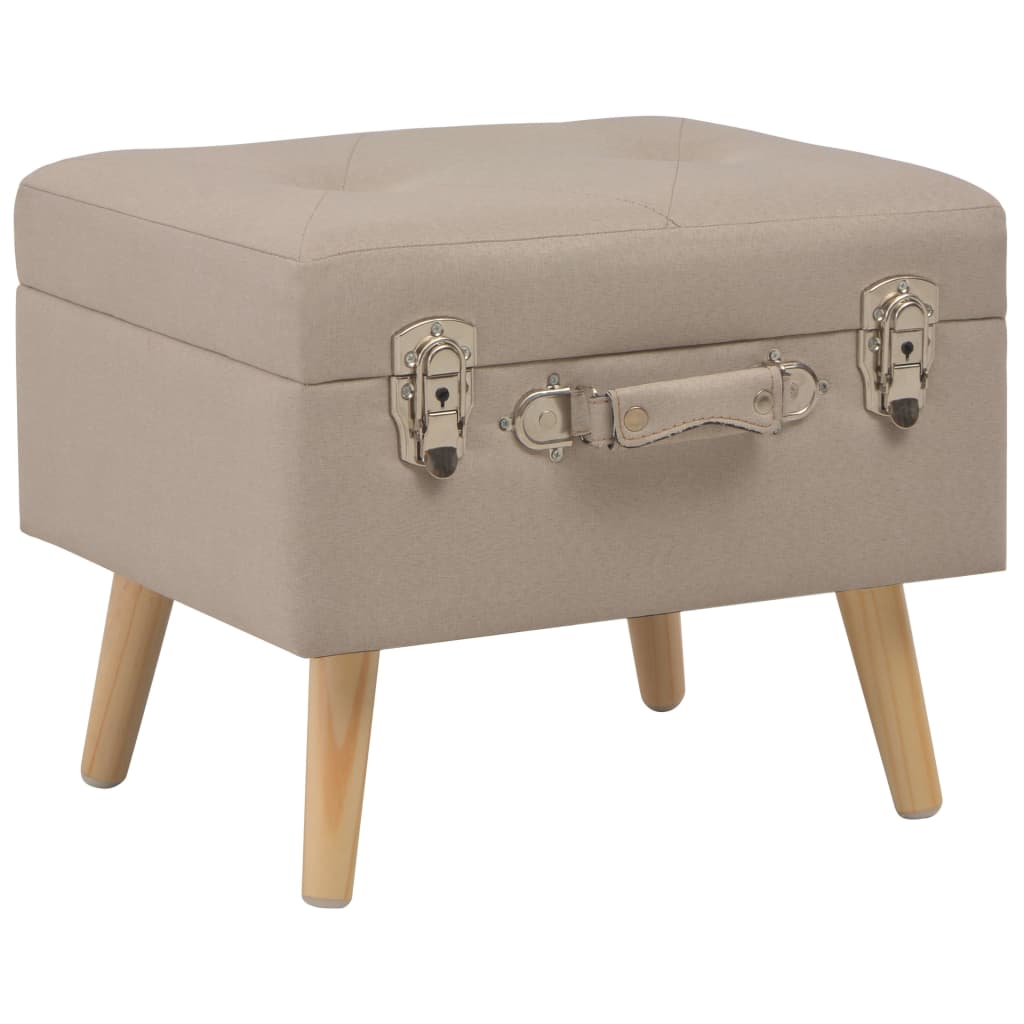 Sgabelli con Contenitore 3 pz in Tessuto Beige | homemem39