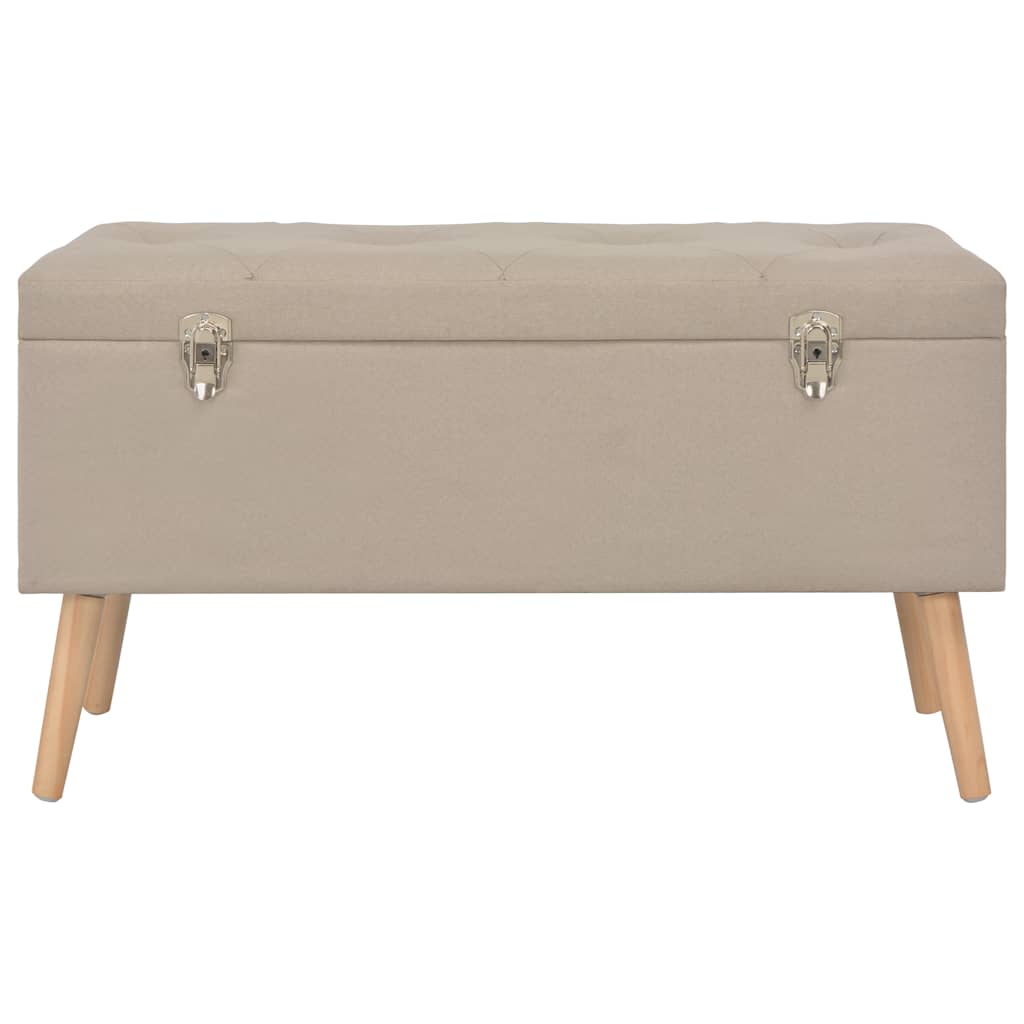Sgabelli con Contenitore 3 pz in Tessuto Beige