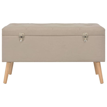 Sgabelli con Contenitore 3 pz in Tessuto Beige