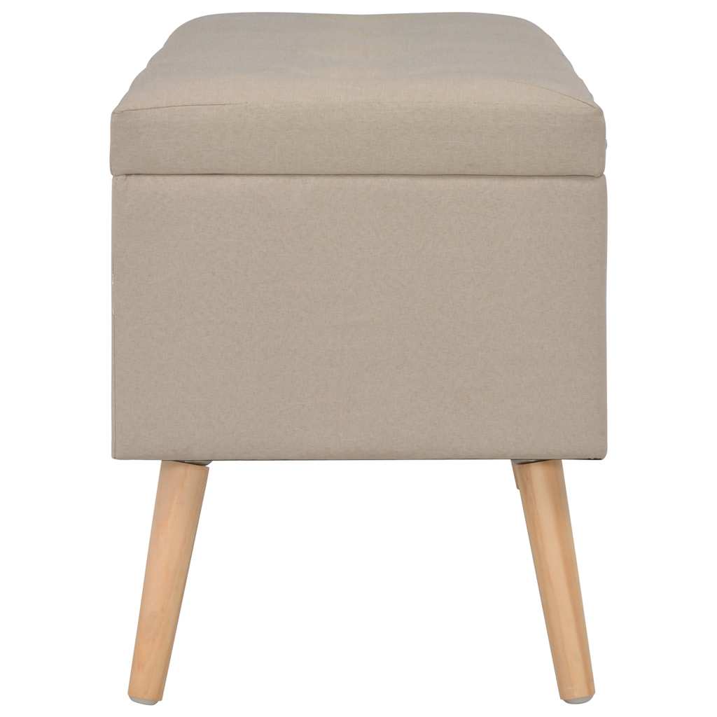 Sgabelli con Contenitore 3 pz in Tessuto Beige