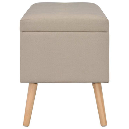 Sgabelli con Contenitore 3 pz in Tessuto Beige