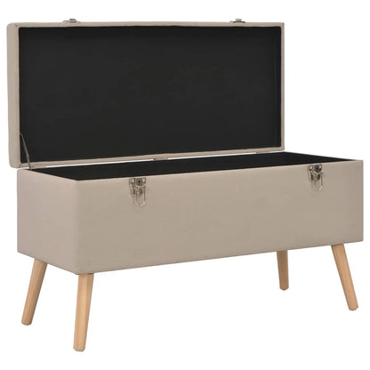 Sgabelli con Contenitore 3 pz in Tessuto Beige