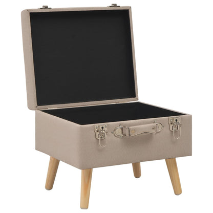 Sgabelli con Contenitore 3 pz in Tessuto Beige | homemem39