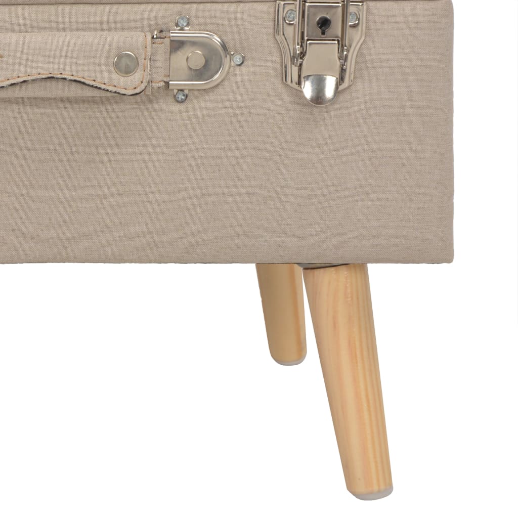 Sgabelli con Contenitore 3 pz in Tessuto Beige | homemem39