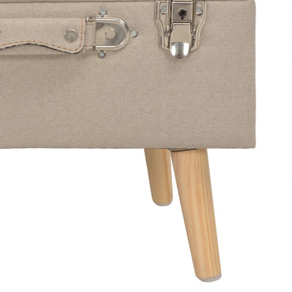 Sgabelli con Contenitore 3 pz in Tessuto Beige | homemem39