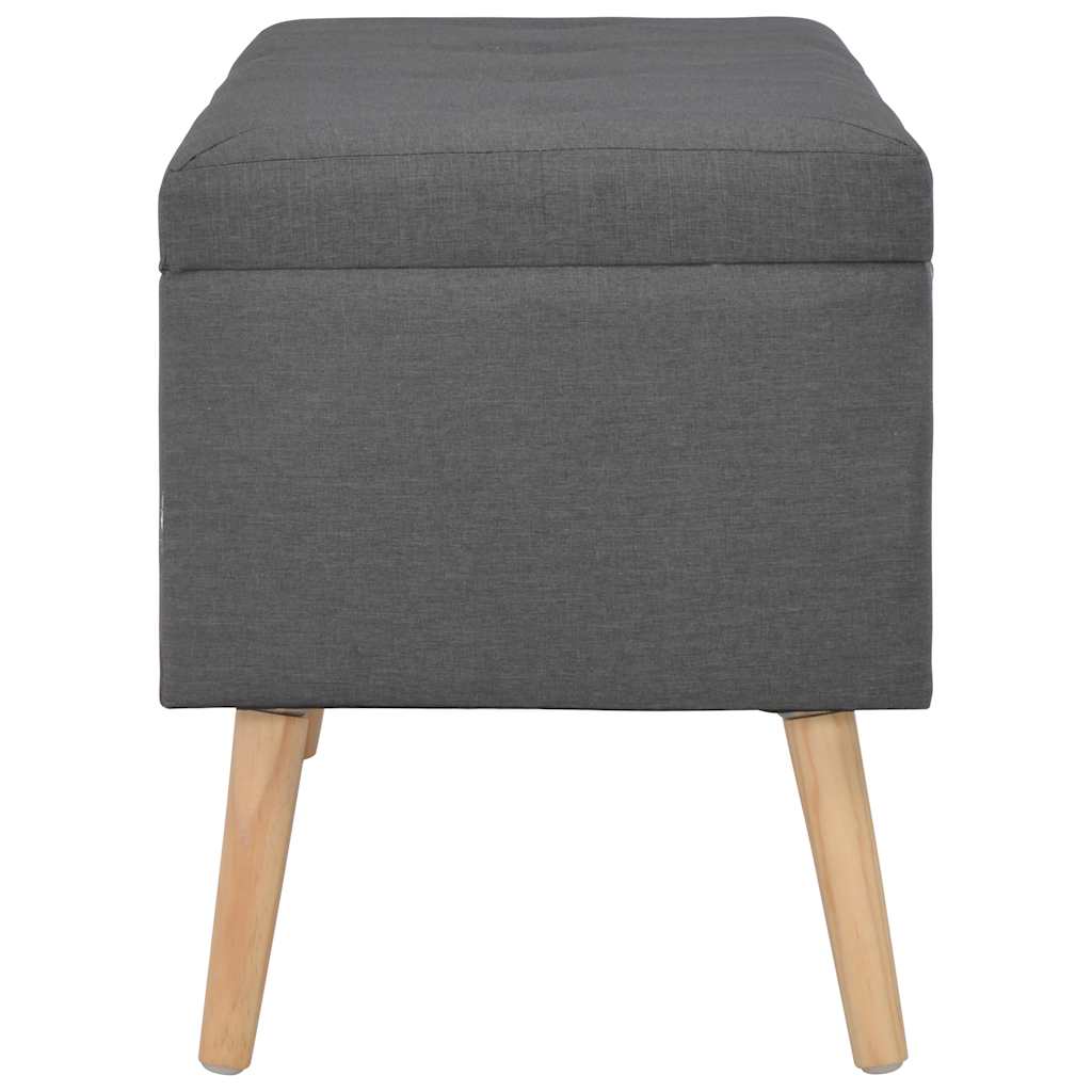 Sgabelli con Contenitore 3 pz in Tessuto Grigio Scuro