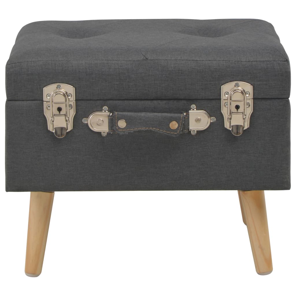 Sgabelli con Contenitore 3 pz in Tessuto Grigio Scuro | homemem39