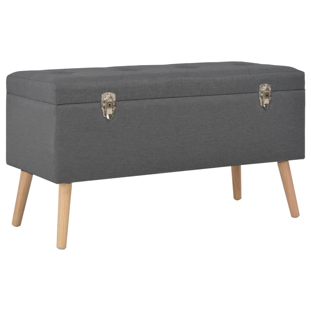 Sgabelli con Contenitore 3 pz in Tessuto Grigio Scuro | homemem39