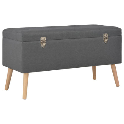 Sgabelli con Contenitore 3 pz in Tessuto Grigio Scuro | homemem39