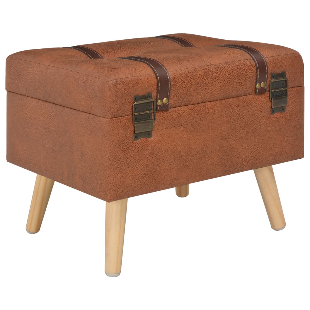 Sgabello con Contenitore 40 cm in Similpelle Tanno | homemem39
