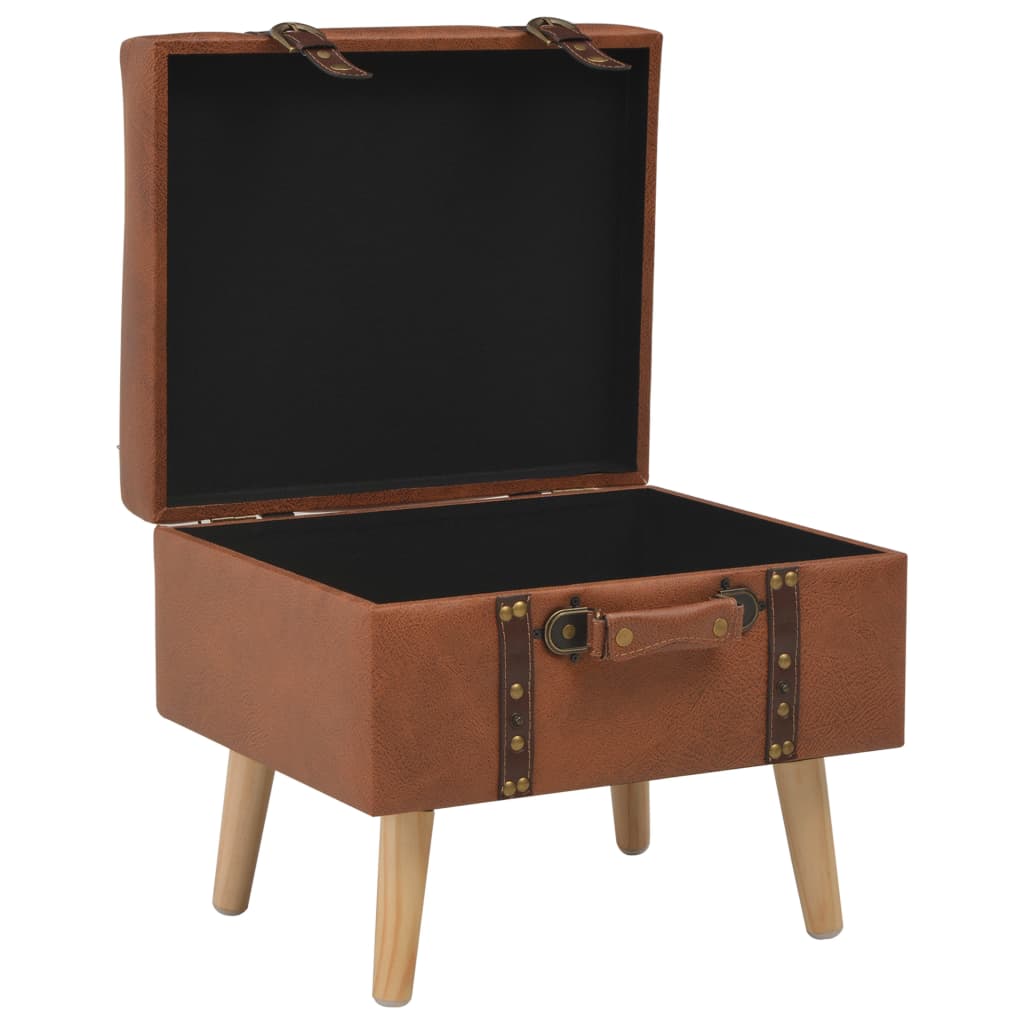 Sgabello con Contenitore 40 cm in Similpelle Tanno | homemem39