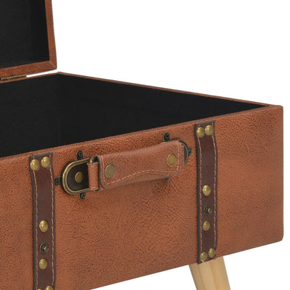Sgabello con Contenitore 40 cm in Similpelle Tanno | homemem39