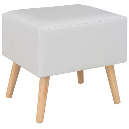Comodino Bianco 40x35x40 cm in Similpelle - homemem39