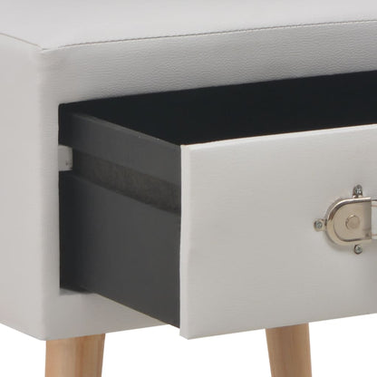 Comodino Bianco 40x35x40 cm in Similpelle | homemem39