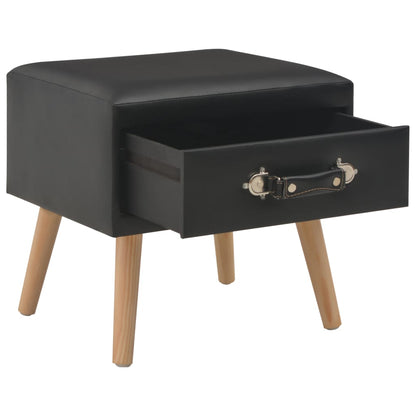 Comodino Nero 40x35x40 cm in Similpelle | homemem39