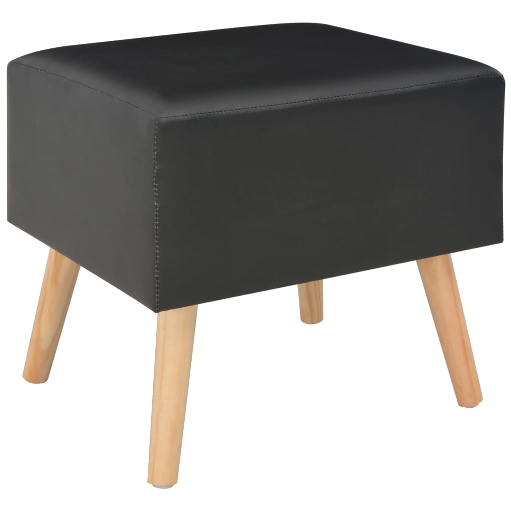 Comodino Nero 40x35x40 cm in Similpelle - homemem39