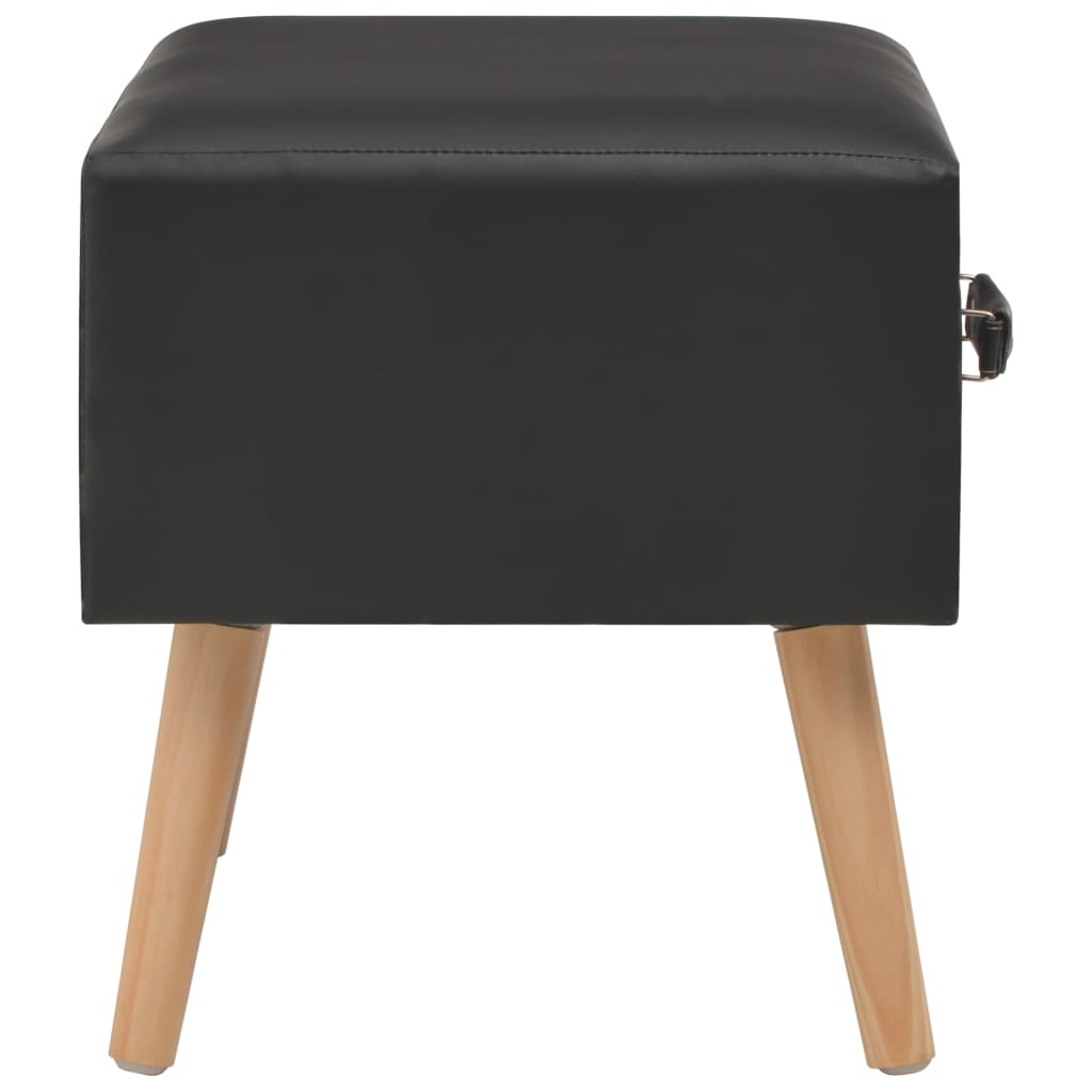 Comodino Nero 40x35x40 cm in Similpelle | homemem39
