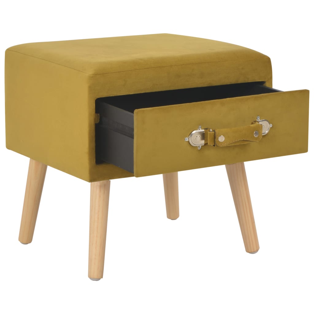 Comodino Mustard 40x35x40 cm in Velluto | homemem39