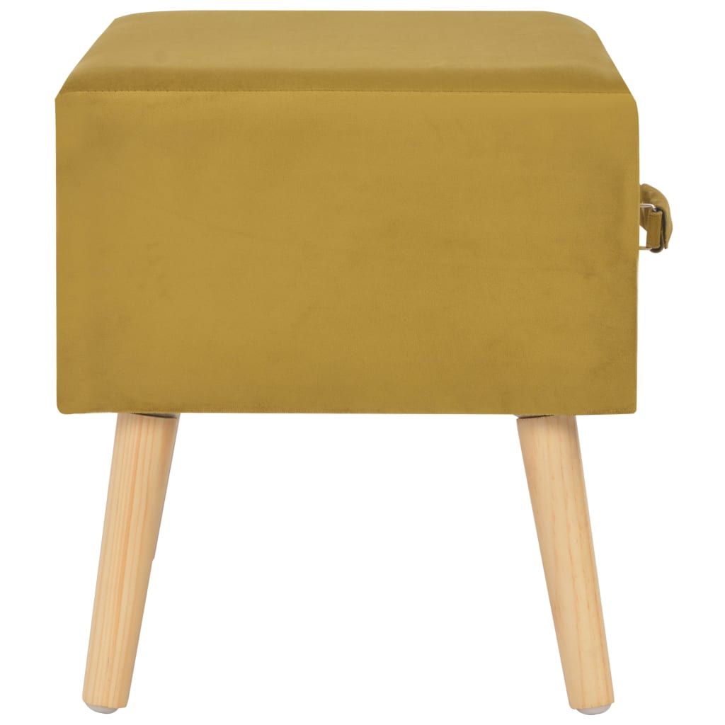 Comodino Mustard 40x35x40 cm in Velluto | homemem39