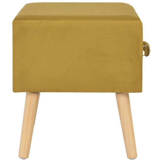 Comodino Mustard 40x35x40 cm in Velluto