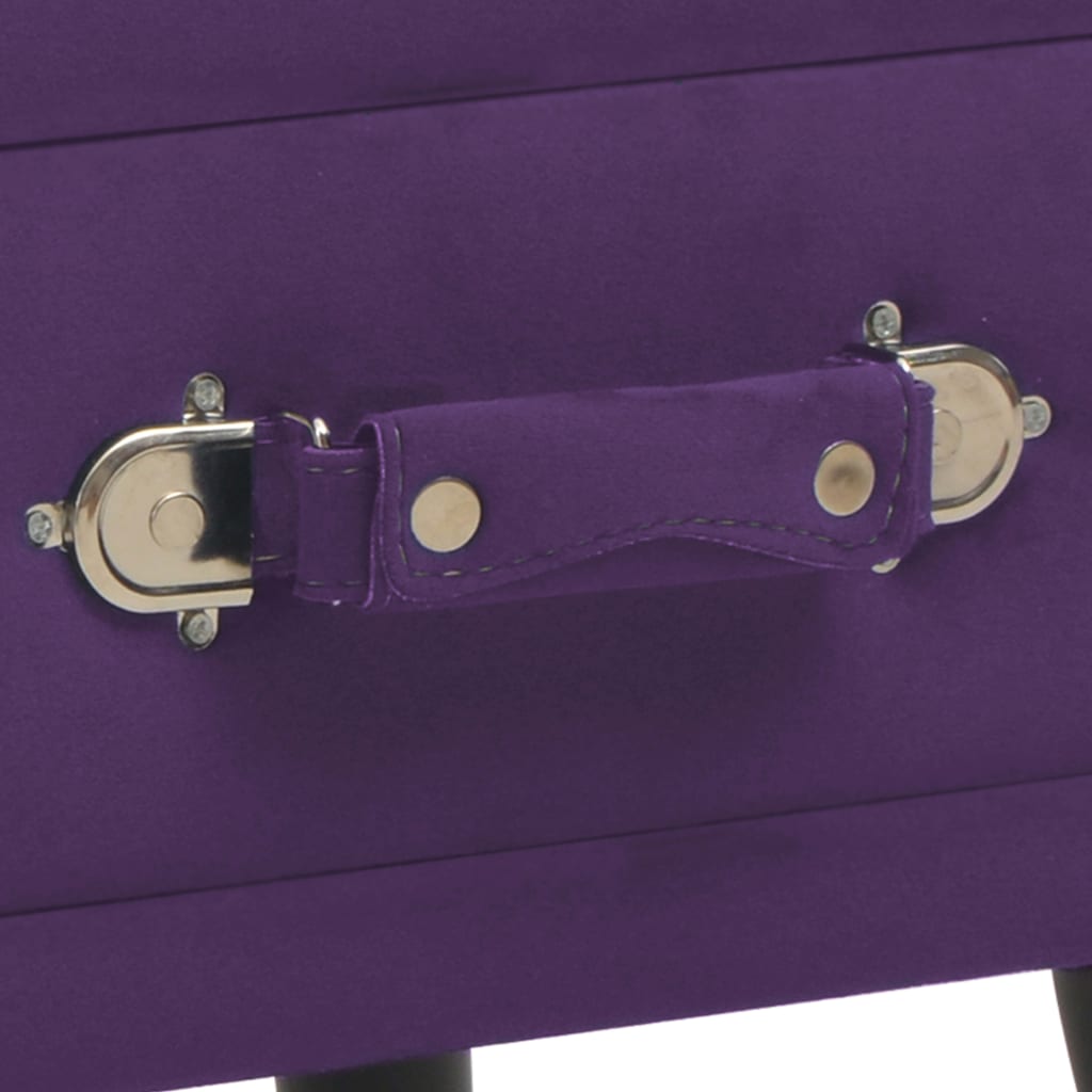 Comodino Viola Scuro 40x35x40 cm in Velluto | homemem39