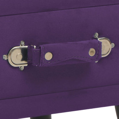 Comodino Viola Scuro 40x35x40 cm in Velluto | homemem39