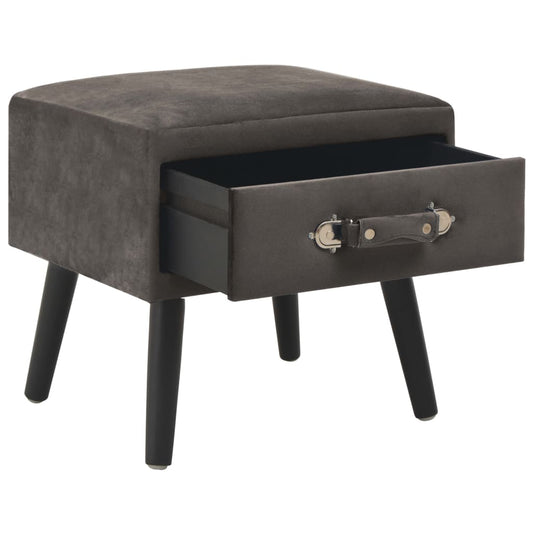 Comodino Grigio 40x35x40 cm in Velluto - homemem39