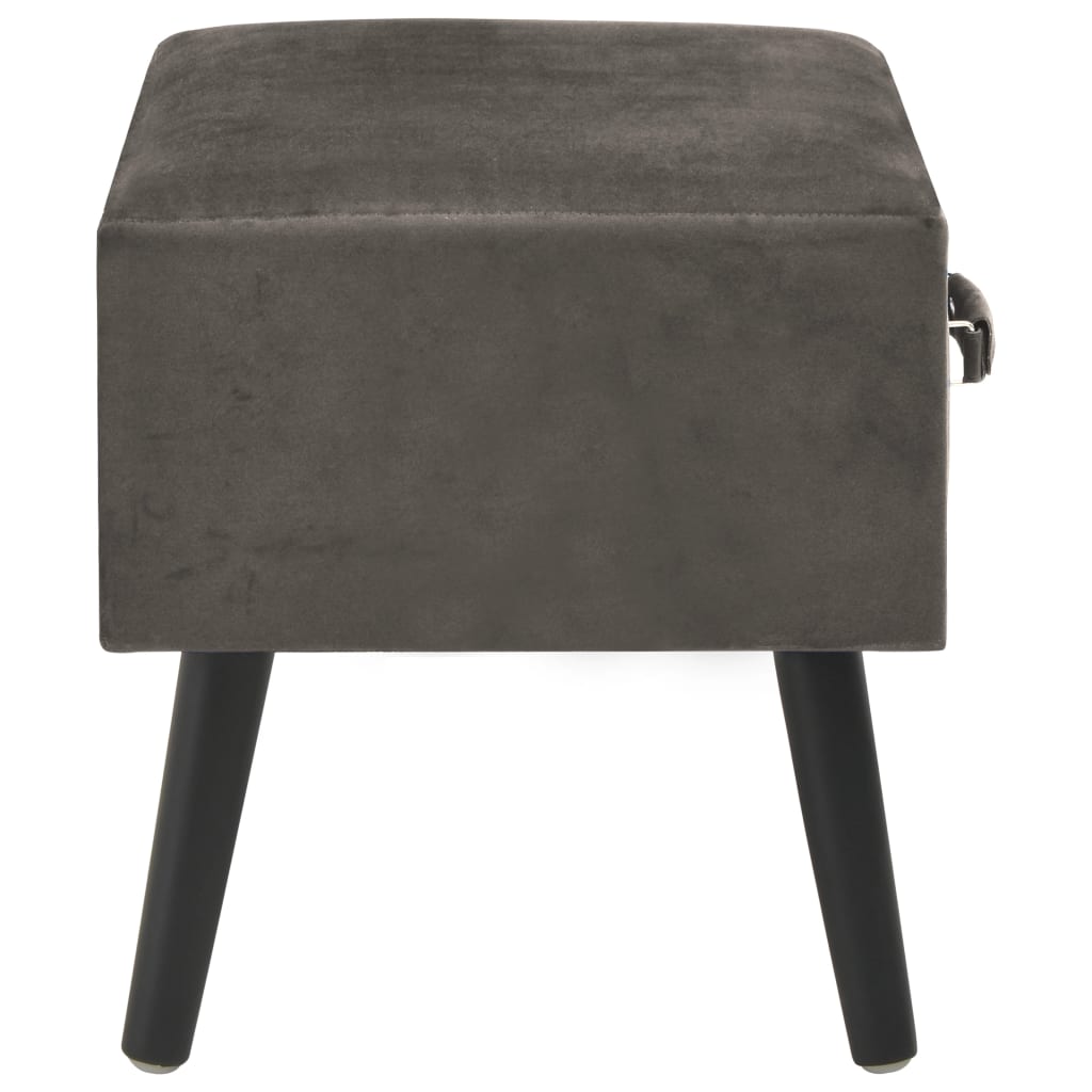 Comodino Grigio 40x35x40 cm in Velluto - homemem39