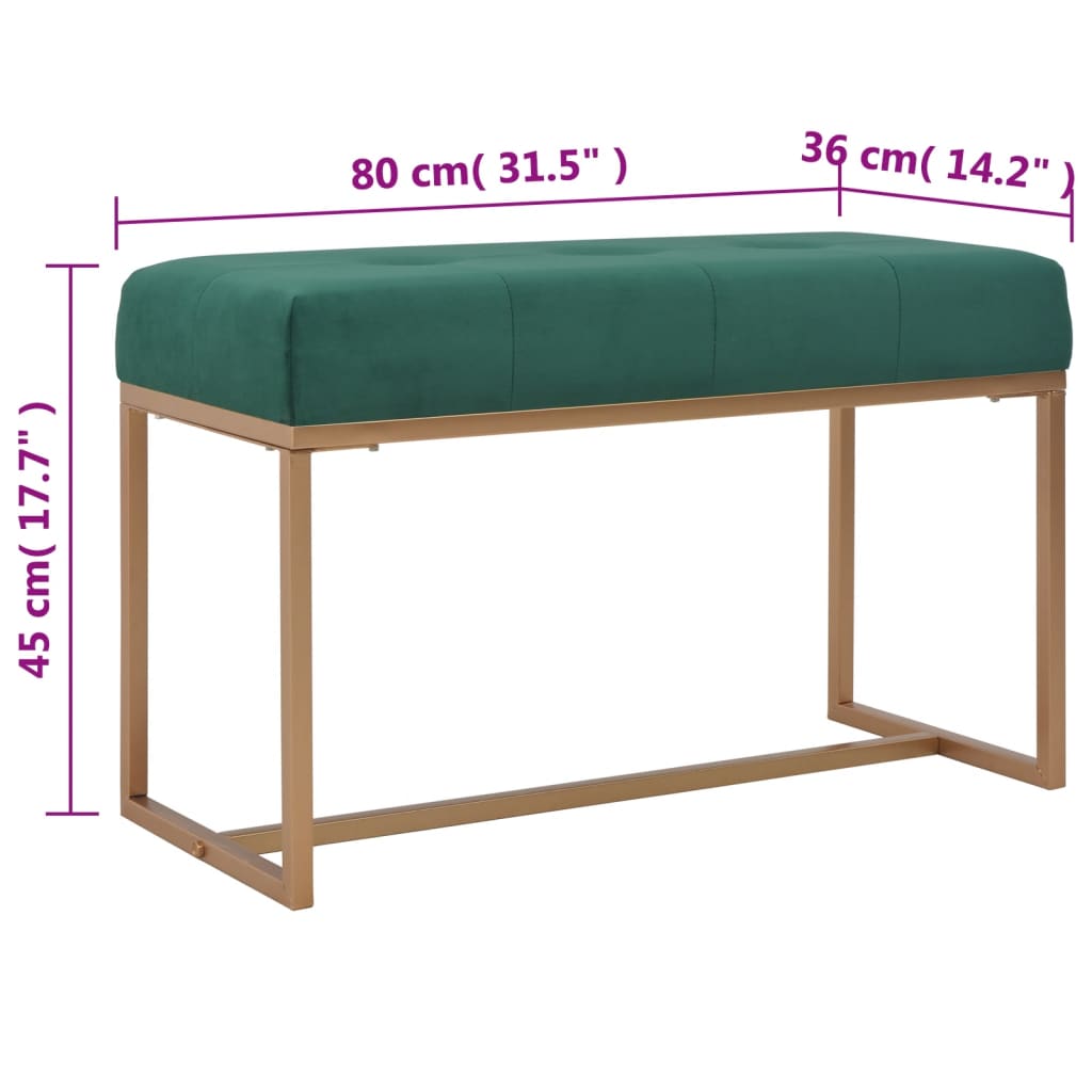 Panca 80 cm in Velluto Verde - homemem39