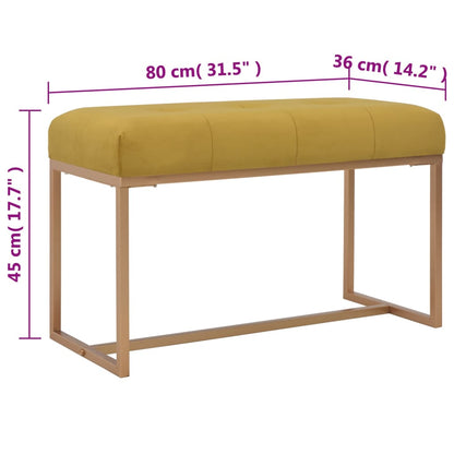 Panca 80 cm in Velluto Senape | homemem39