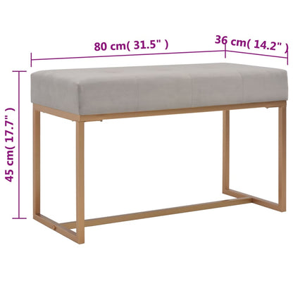 Panca 80 cm in Velluto Grigio - homemem39