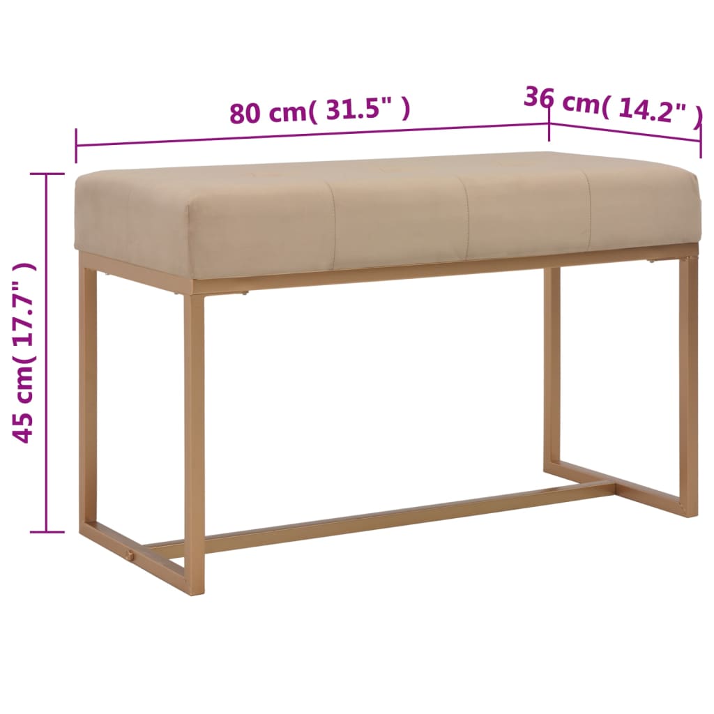 Panca 80 cm in Velluto Beige | homemem39